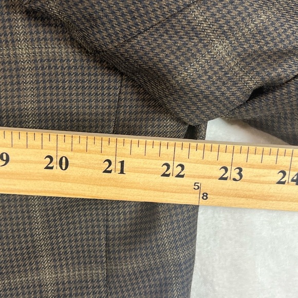 Hickey Freeman 44Long 100% Wool Made in USA 2 Vent Brown Check Sport Coat EUC - Picture 11 of 12